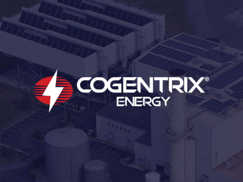 Cogentrix logo over plant operated by wattridge